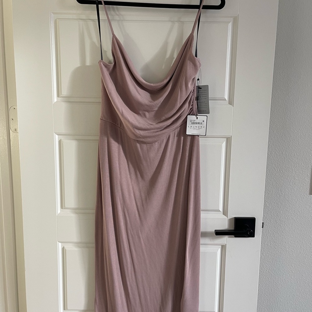 Laundry By Shelli Segal Pink Slip Dress with Cowl Neck for Weddings